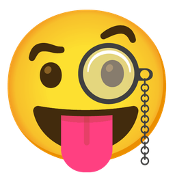 Face with monocle and Squinting face with tongue