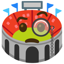 Face with monocle and Stadium