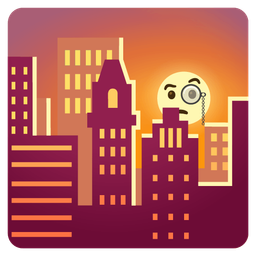 Face with monocle and Sunset