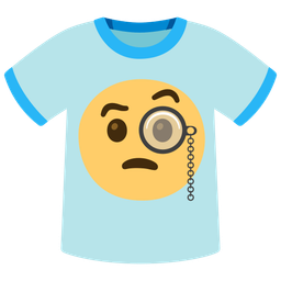 face with monocle and t-shirt