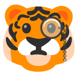 Face with monocle and Tiger face