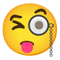 Face with monocle and Winking face with tongue
