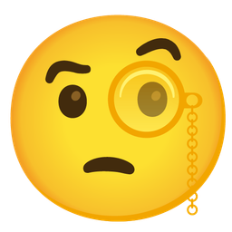 face with monocle and yellow heart