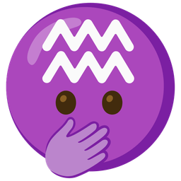 face with open eyes and hand over mouth and Aquarius