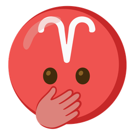 face with open eyes and hand over mouth and Aries