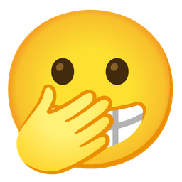 Face with open eyes and hand over mouth and Beaming face with smiling eyes