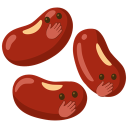 face with open eyes and hand over mouth and beans