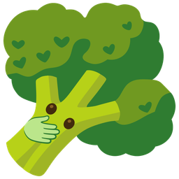 face with open eyes and hand over mouth and broccoli