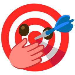 face with open eyes and hand over mouth and bullseye