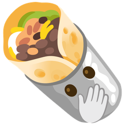 face with open eyes and hand over mouth and burrito
