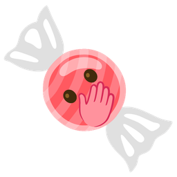 face with open eyes and hand over mouth and candy