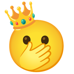 face with open eyes and hand over mouth and crown