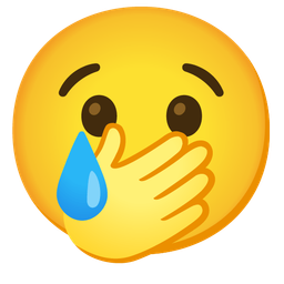 face with open eyes and hand over mouth and crying face