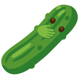 face with open eyes and hand over mouth and cucumber