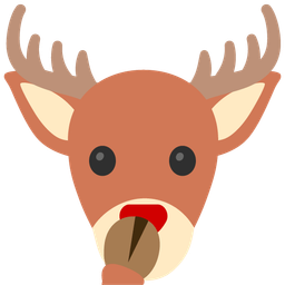 face with open eyes and hand over mouth and deer