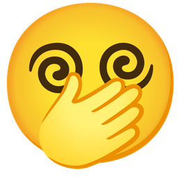 face with open eyes and hand over mouth and dizzy