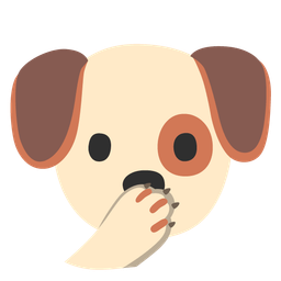 face with open eyes and hand over mouth and dog face