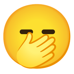 face with open eyes and hand over mouth and expressionless face