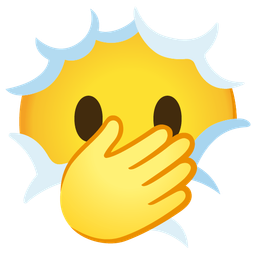 face with open eyes and hand over mouth and face in clouds