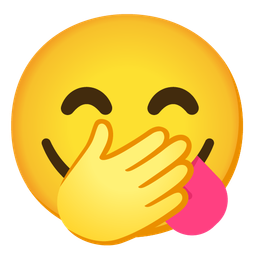 Face with open eyes and hand over mouth and Face savoring food