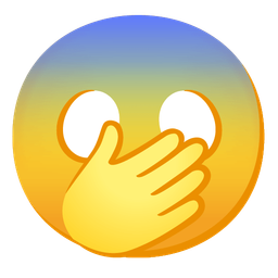 face with open eyes and hand over mouth and face screaming in fear