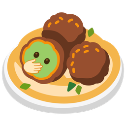 face with open eyes and hand over mouth and falafel