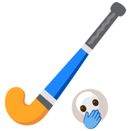 face with open eyes and hand over mouth and field hockey