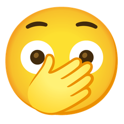 face with open eyes and hand over mouth and flushed face