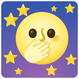 face with open eyes and hand over mouth and full moon face