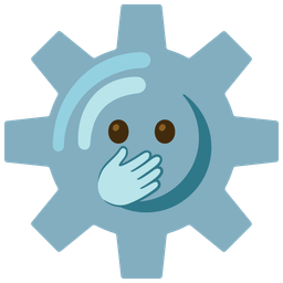 face with open eyes and hand over mouth and gear