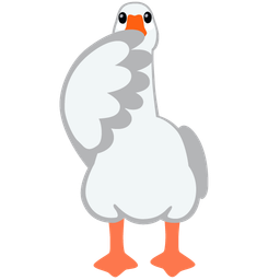 face with open eyes and hand over mouth and goose