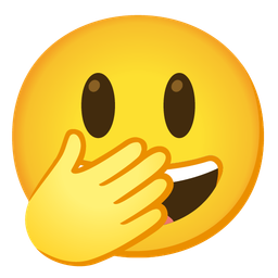 Face with open eyes and hand over mouth and Grinning face with big eyes