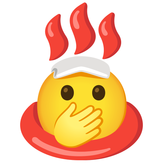 Face with open eyes and hand over mouth and Hot springs