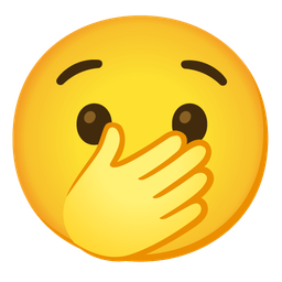 face with open eyes and hand over mouth and hushed face