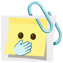 face with open eyes and hand over mouth and linked paperclips