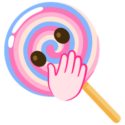 face with open eyes and hand over mouth and lollipop