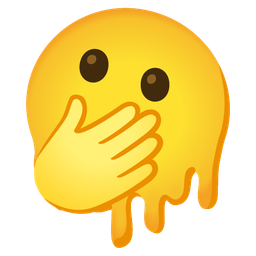 Face with open eyes and hand over mouth and Melting face