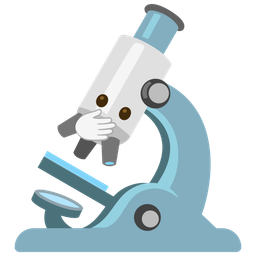 face with open eyes and hand over mouth and microscope