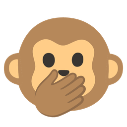 face with open eyes and hand over mouth and monkey face