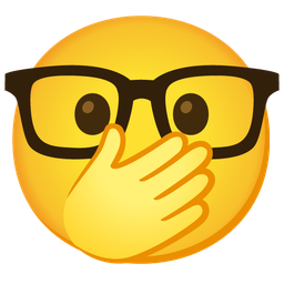 face with open eyes and hand over mouth and nerd face