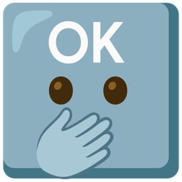 face with open eyes and hand over mouth and OK button