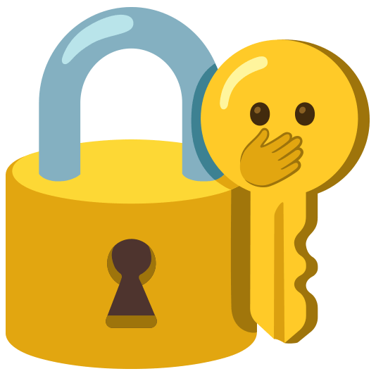 Face with open eyes and hand over mouth and Old key