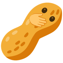 face with open eyes and hand over mouth and peanuts