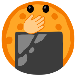 face with open eyes and hand over mouth and rice cracker