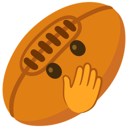 face with open eyes and hand over mouth and rugby football