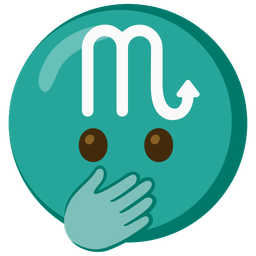 face with open eyes and hand over mouth and Scorpio