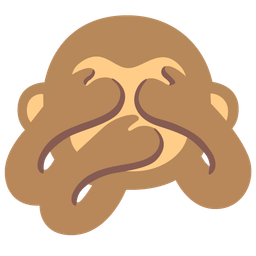 face with open eyes and hand over mouth and see-no-evil monkey