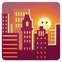 face with open eyes and hand over mouth and sunset