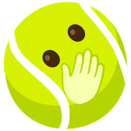 face with open eyes and hand over mouth and tennis