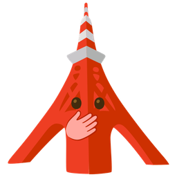 face with open eyes and hand over mouth and Tokyo tower